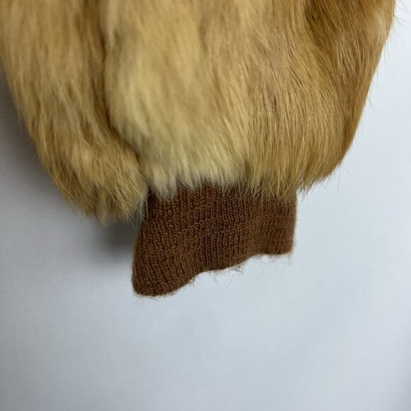 1970s Vintage Women's Size Small Chestnut Hooded Zip Up Real Fur Jacket Coat - Picture 12 of 16